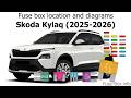 Fuse box location and diagrams: Skoda Kylaq (2025-2026)