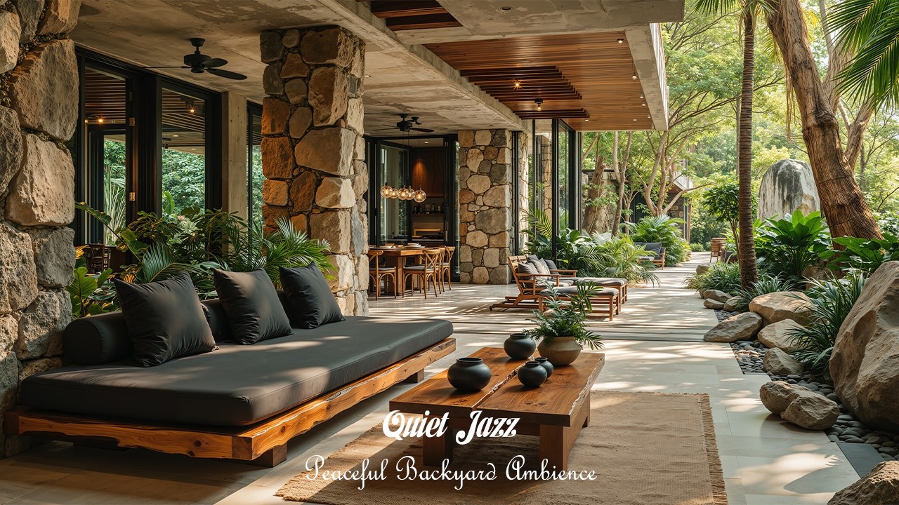 Quiet Jazz at Peaceful Backyard Ambience | Jazz Music Background for Working, Studying and Relaxing