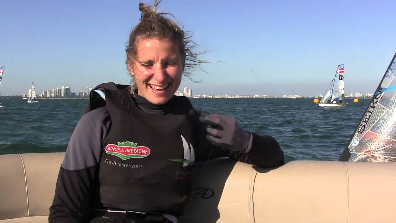 2014 North American's - 49erFX - Race 1 - Interview with Sarah Stayeart