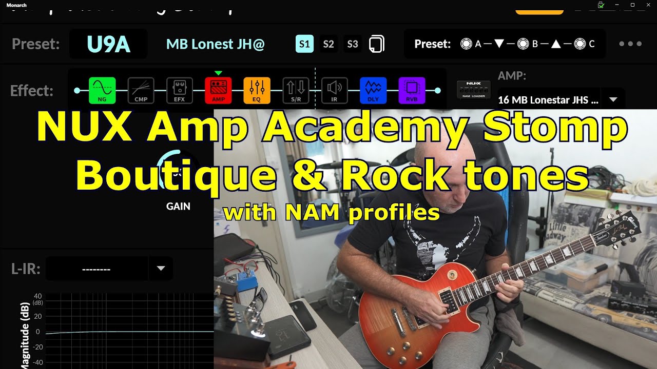 NUX Amp Academy Stomp | Boutique & Rock tones - YouTube