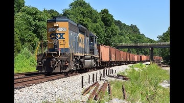 Long Hood Forward SD40-2, CW40-8 Leading Local, And Train Chase - Maidens, VA 7-10-18
