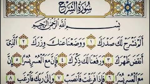 سورة الشرح بصوت الشيخ ياسر سلامة