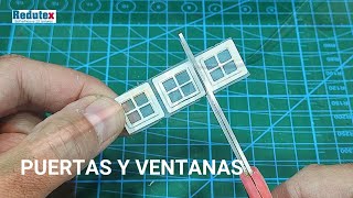 Puerta y ventanas para modelismo a escala
