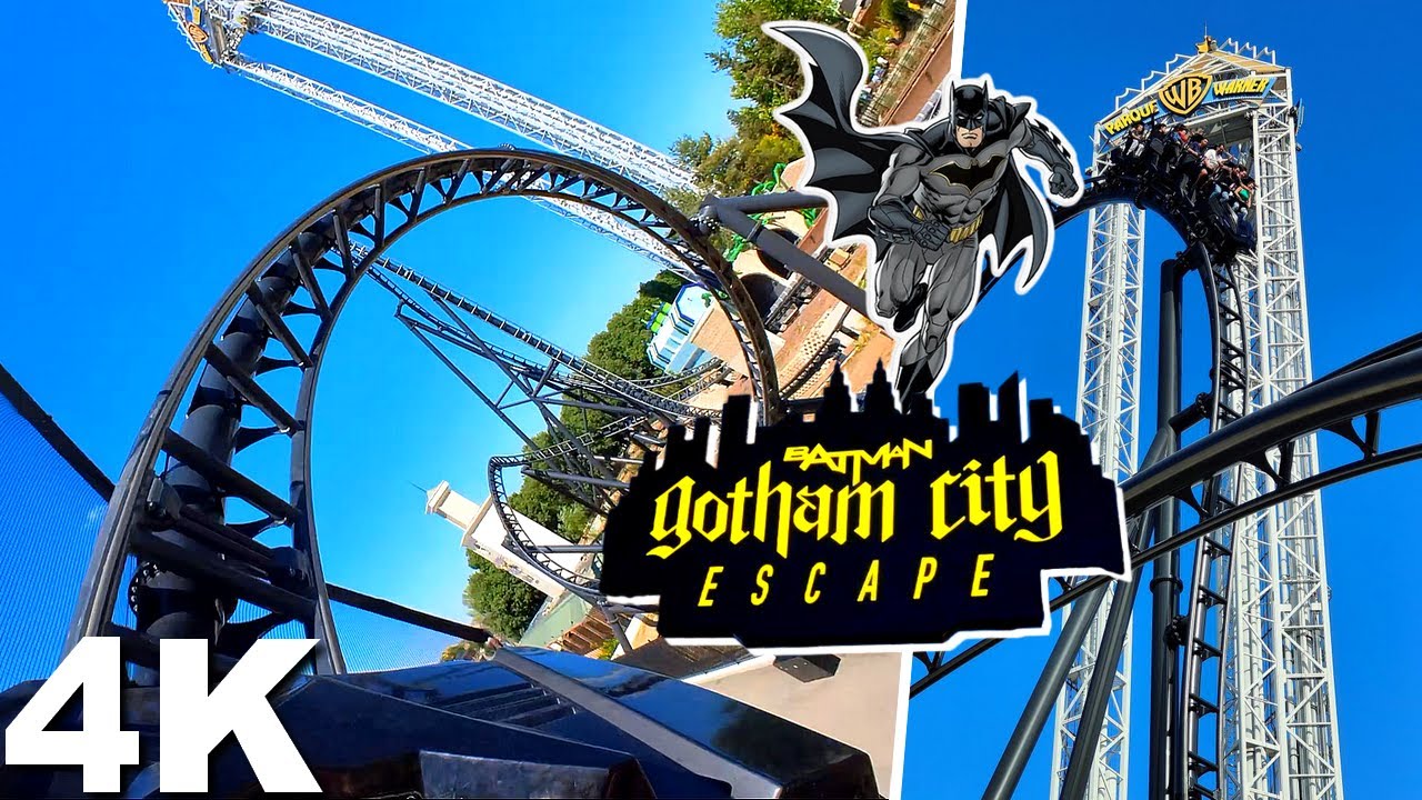 Batman : Gotham City Escape [On-Ride with Queue 4K POV] - Parque Warner ...