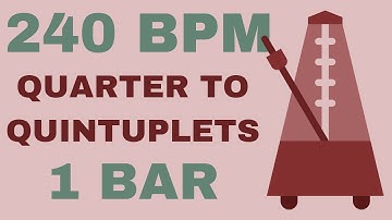Metronome Click Track - 1 Bar Quarter to Quintuplet Notes 240 bpm - Smartronome