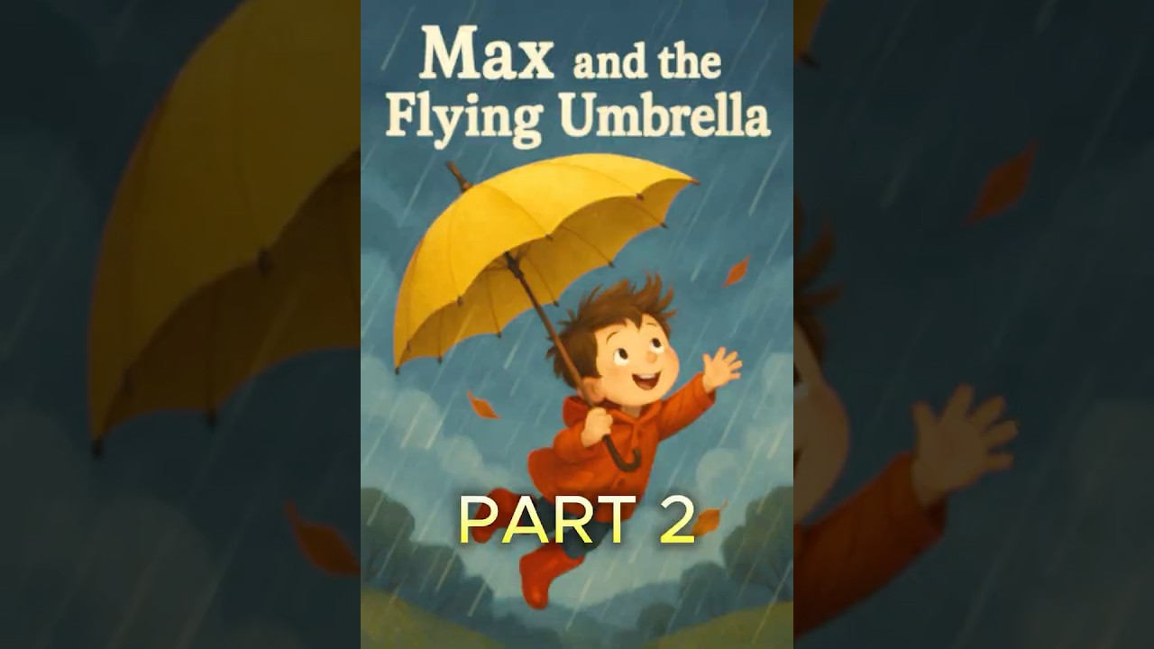 Max and the Flying Umbrella 🌧️ | Magical Bedtime Story for Kids |Animated Story Part 2 #shortsvideo