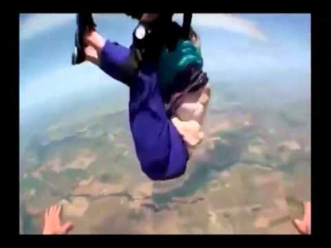 Skydiving Gone Bad - Grandma Falls Out of Tandem Harness