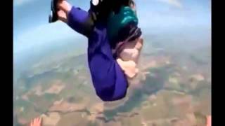 Skydiving Gone Bad - Grandma Falls Out of Tandem Harness