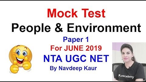 Mock Test 89 NTA NET People & Environment Paper 1 For JUNE 2019