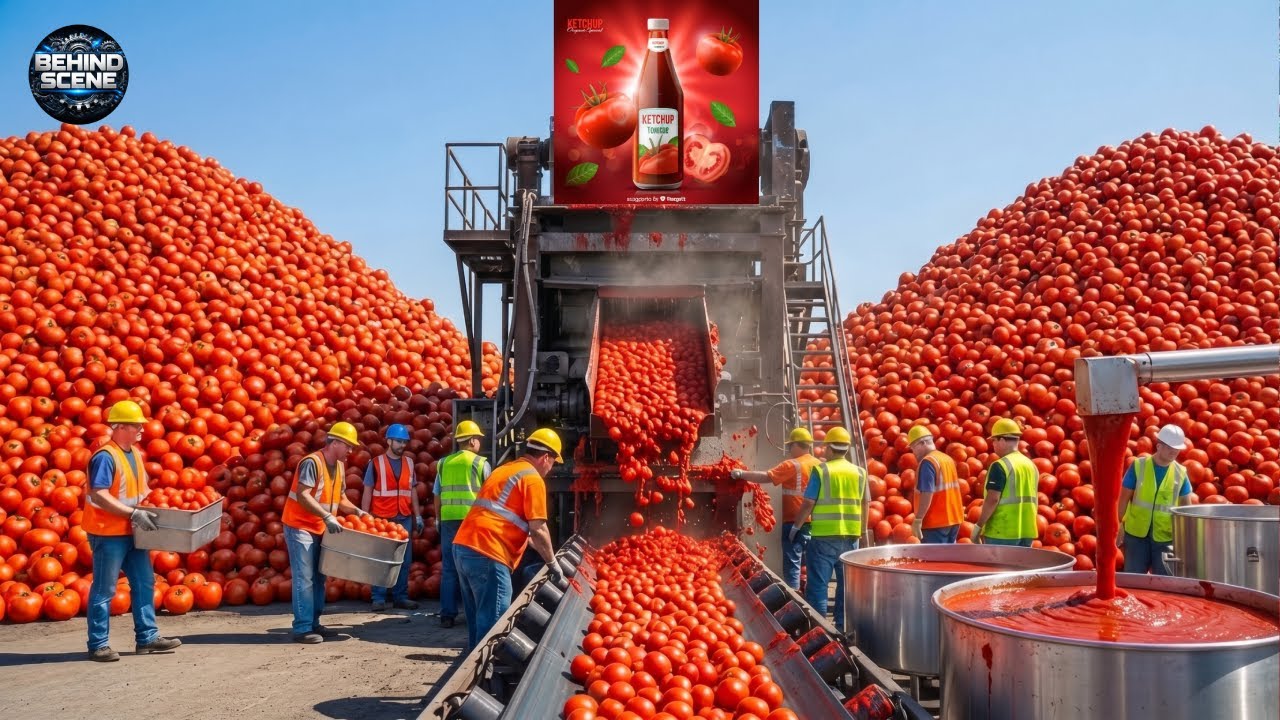 Inside a Massive Tomato Ketchup Factory: How Ketchup is Made (Complete ...