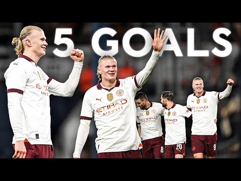 Haaland 5 Goals in 58 Minutes! | All Actions Haaland v Luton Town | Emirates FA Cup 2023-24