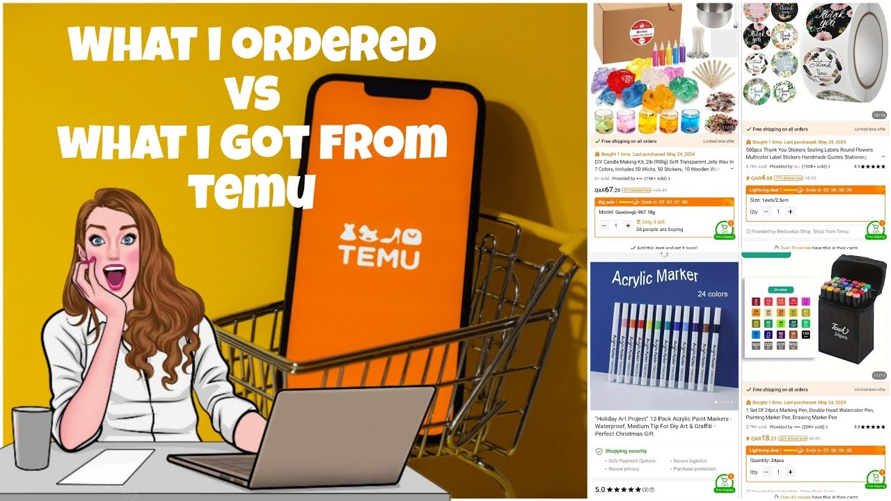 What i ordered vs what i got || My first ever order from temu 🧡 - YouTube