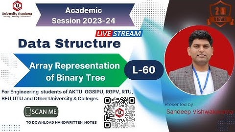 DSUC60: Sequential Representation of Binary Tree | Binary Tree Representation Using Array