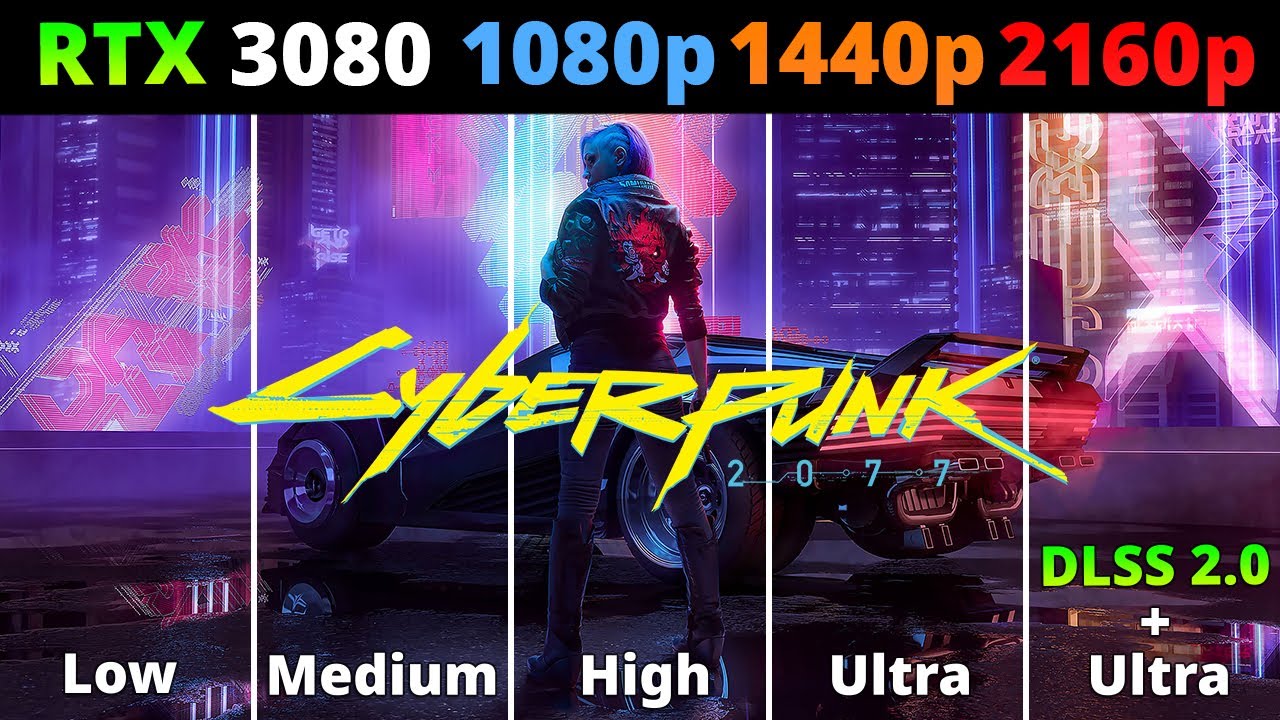 Cyberpunk 2077 Low Vs Medium Vs High Vs Ultra Dlss Rtx 3080 Performance Comparison 1080p 1440p 4k Youtube