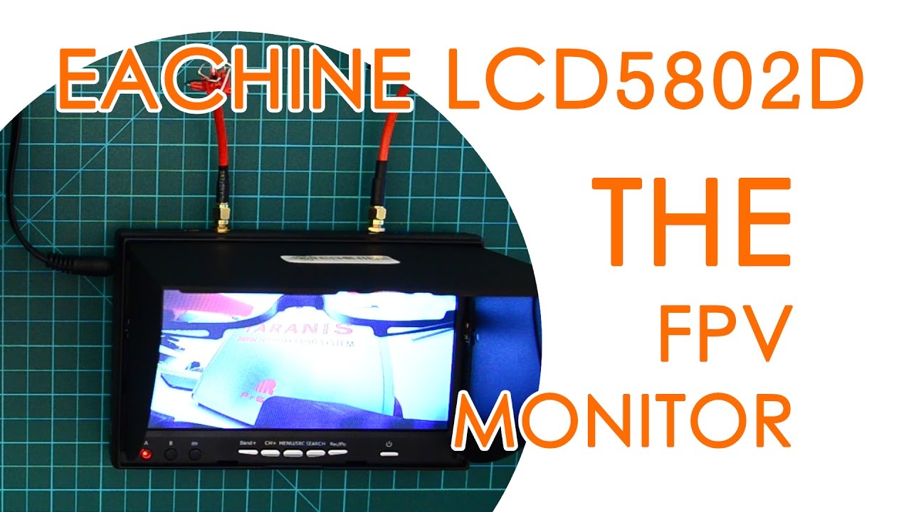 Eachine LCD5802D FPV Monitor with diversity receiver, built-in battery