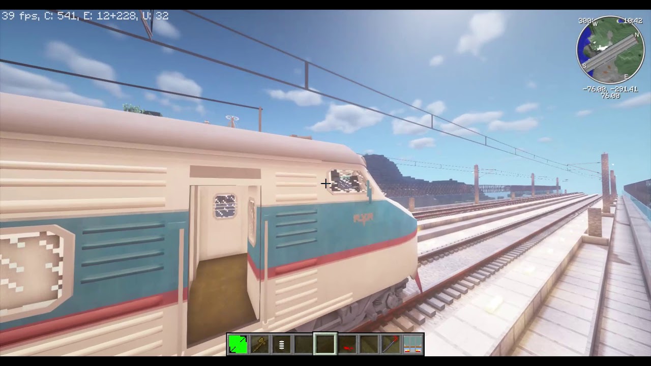 Minecraft Rtm Real Train Mod High Speed Line Test Youtube