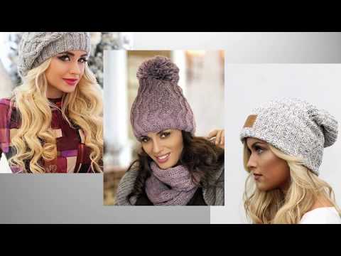 Вязаные зимние женские шапки со схемами спицами женские с описанием и фото