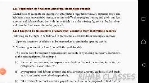 Single Entry System [Total Debtors A/c and B/R A/c]