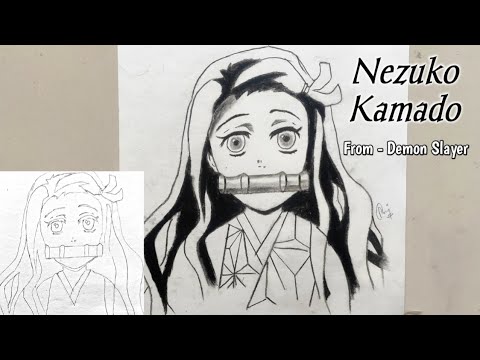 Nezuko Kamado Drawing From - Demon Slayer | How to draw anime | Easy ...