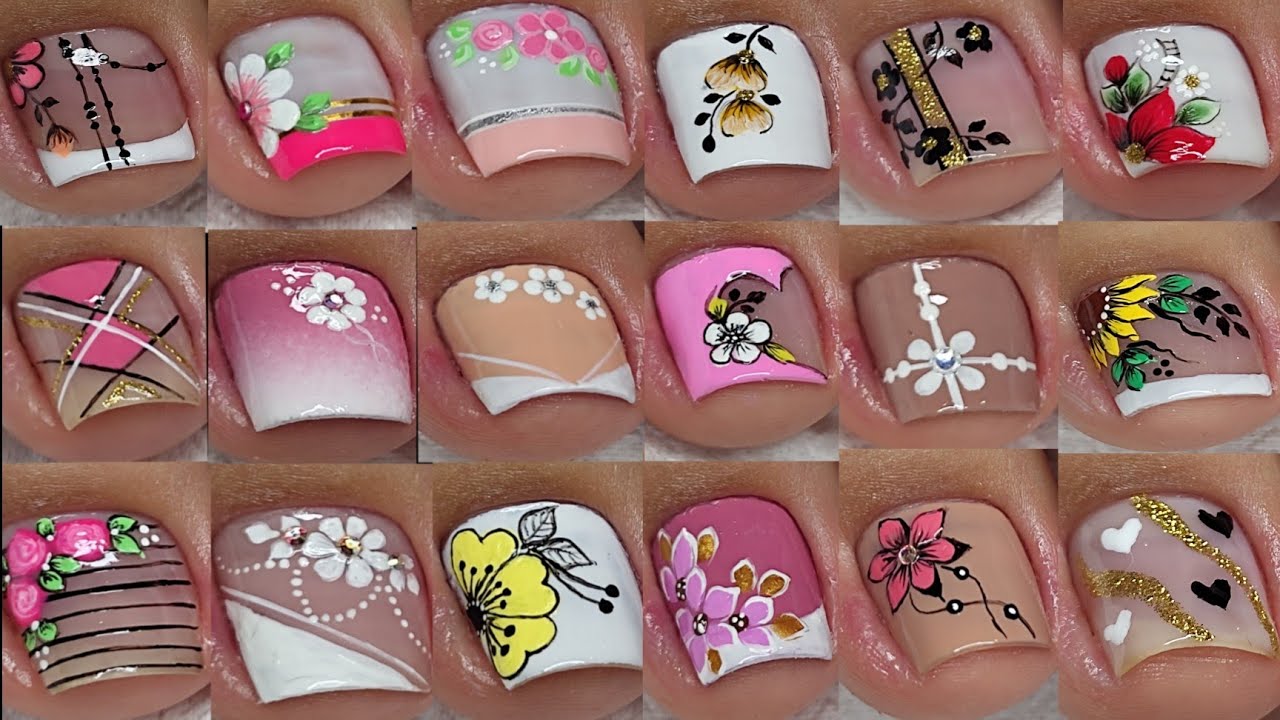 VARIEDAD DE DISEÑOS DE UÑAS PARA PIES | MODLOS DE UÑAS PIES 🦶 💅😍