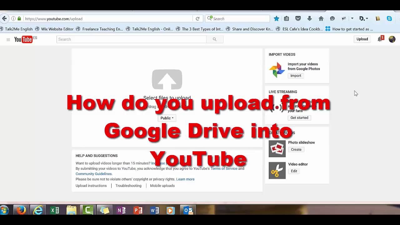 How to upload videos from Google Drive into YouTube YouTube