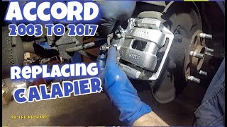 Honda Accord rear caliper replacement 2003 to 2017  EASY (DIY)