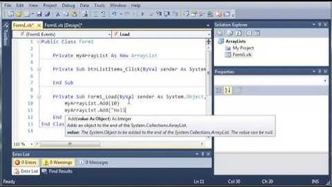 Visual Basic Tutorial   80   More On ArrayLists Part 1 ‏