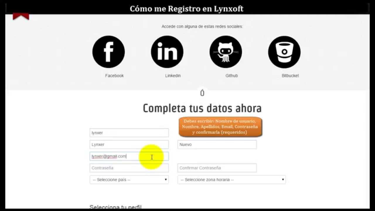 Registrarse en  Lynxoft