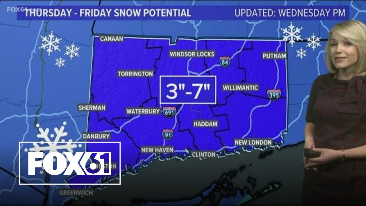 Connecticut Weather: 3-7 inches of snow expected Thursday - YouTube