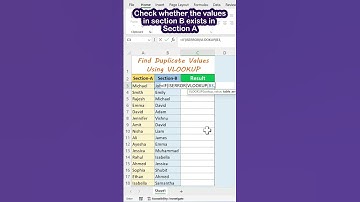 Find duplicate values using VLOOKUP in Excel: #shorts #exceltips #trending #lookup #exceltricks