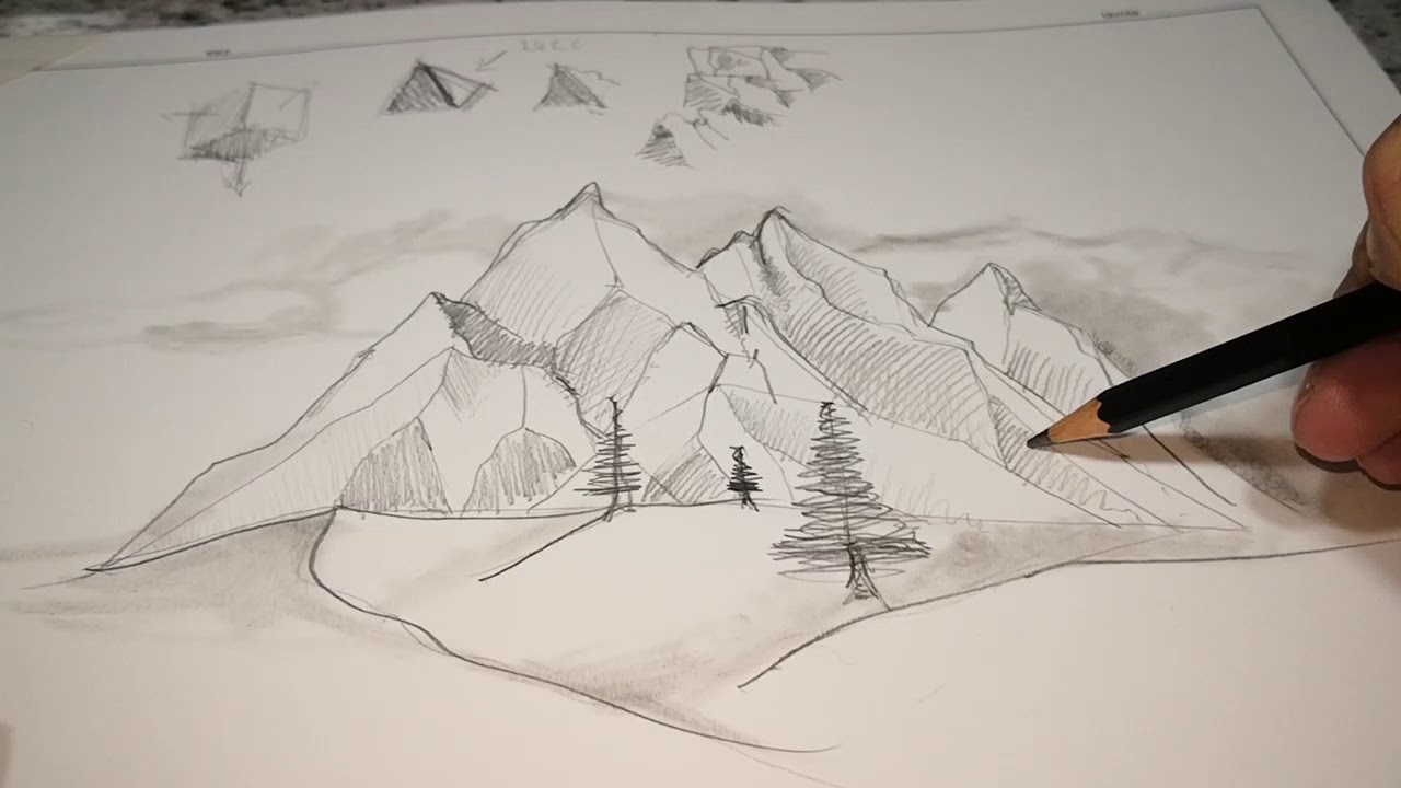 Come Disegnare Le Montagne Tutorial Youtube