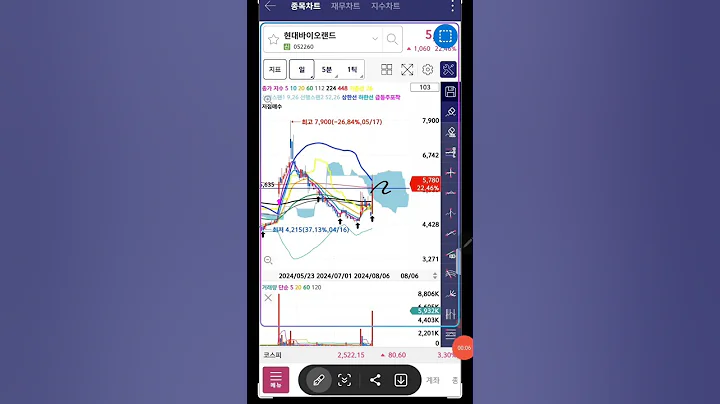 8월6일 기준봉세운종목 현대바이오랜드.