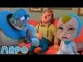 졸린 아빠 - 아기를 조용히 시켜라!!! ・ 재미있는 어린이 만화 모음! ・ 로봇알포 Arpo The Robot
