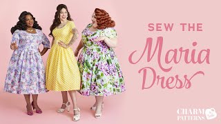 Gertie&#39;s Maria Dress Sewing Tutorial, Charm Patterns Beginner Sewing Project with Princess Seams