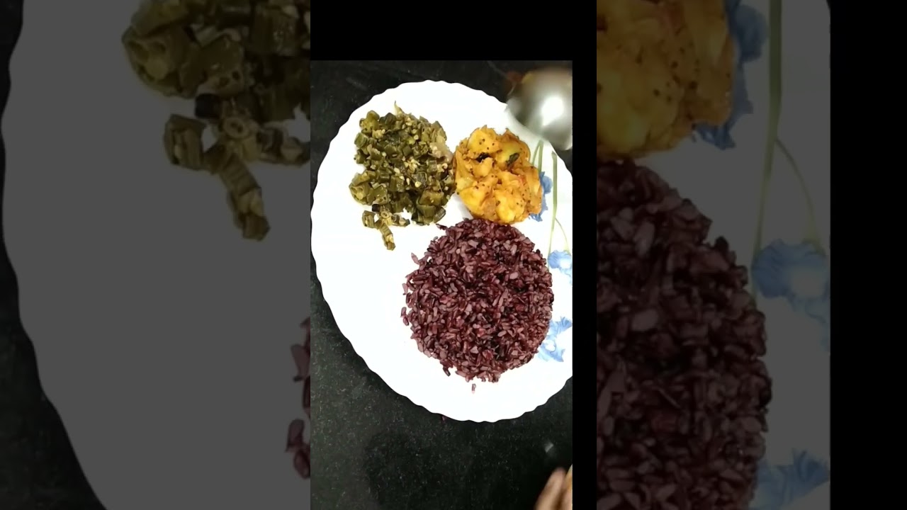 Karuppu kavuni rice with sambar 