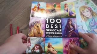 Coloring Book: 100 BEST GRAYSCALE coloring pages by Alena Lazareva