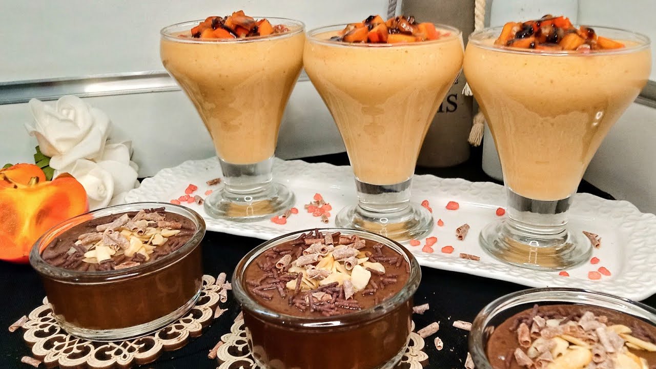 سجليهم لشهر الفضيل🌙جوج فواحد؟؟؟ديسير او عصير بفاكهة الكاكي بدون سكر ولا نشاولافلان  ب3مكونات فقط ...