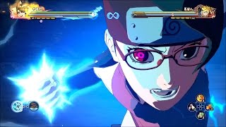 Naruto Storm 4 Road To Boruto New Sarada Uchiha Dlc All Moveset, Team Ultimate Jutsu ナルティメットストーム4