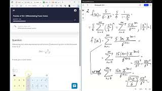 Homework 30.1 Differentiating Power Series