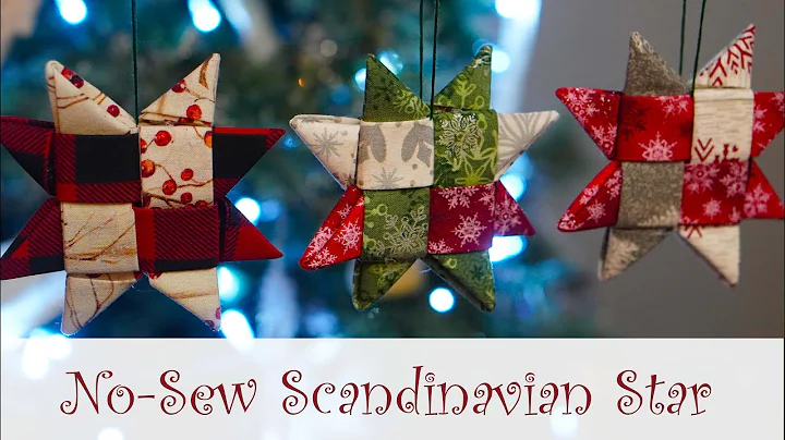 No-Sew Scandinavian Folded Fabric Star Christmas Ornament
