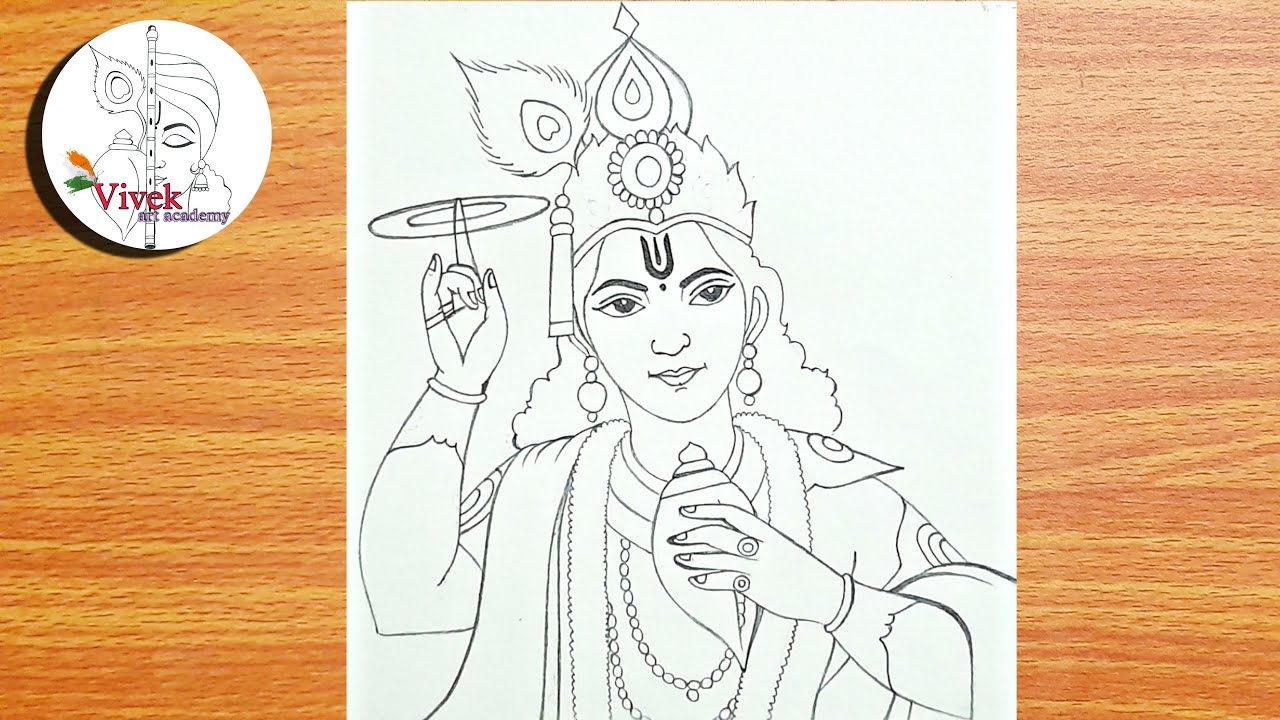 How to Draw Lord Shree Krishna | Shree Krishna Thakur Drawing for ...