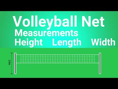 volleyball net measurements / volleyball net size / volleyball net height | sports information