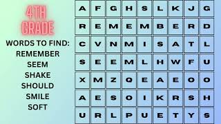 (Remember, Seem, Shake, Should, Smile, Soft) 4TH GRADE SIGHT WORDS WORD SEARCH screenshot 3