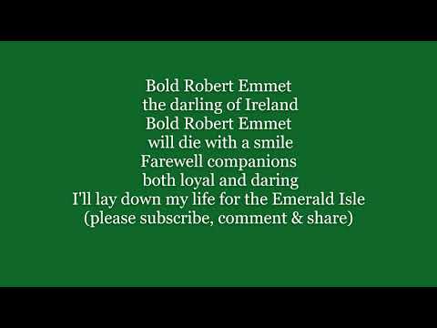 BOLD ROBERT EMMET Irish Ireland Lyrics Words text trending sing along music song Thomas Moore poem