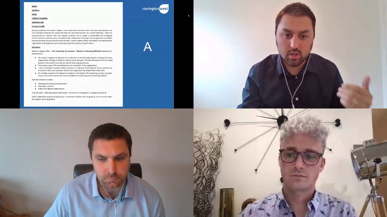 Carrington West The Town Planning Job Market YPC2020 YouTube