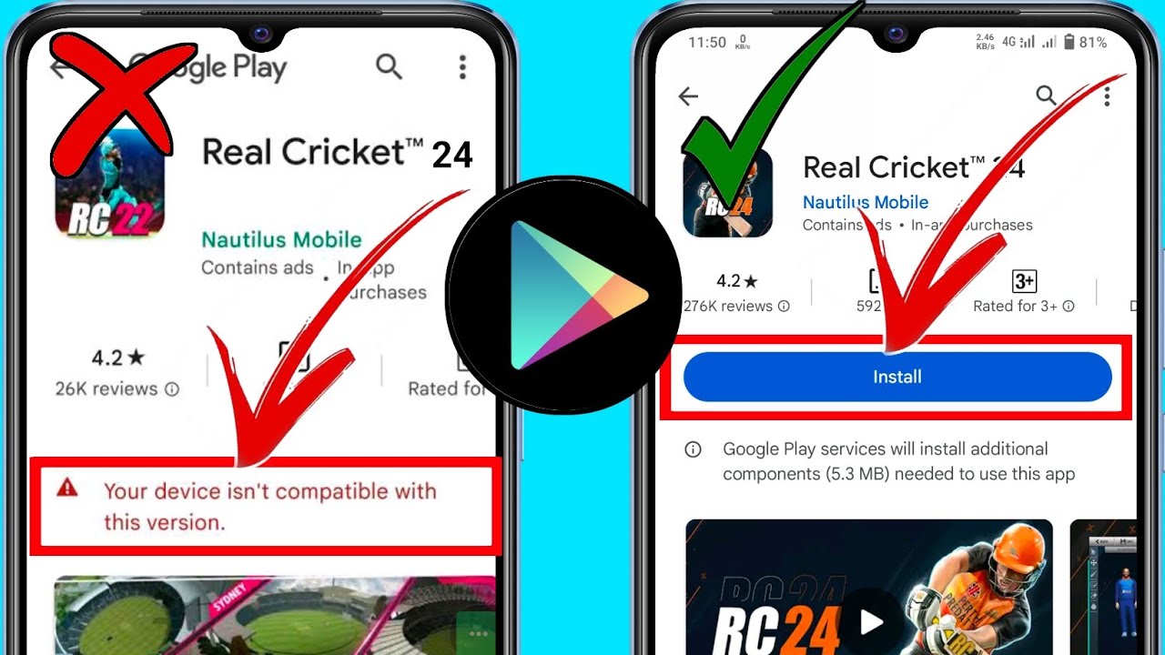 Fix Real Cricket 24 your device isn't compatible with this version ...