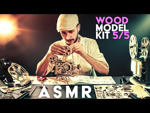ASMR Building a Wooden Camera Model Kit (Part 5/5) 📽️