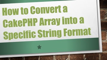 How to Convert a CakePHP Array into a Specific String Format