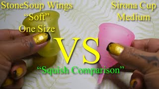 StoneSoup Wings SOFT vs Sirona MED Menstrual Cup Squish screenshot 4