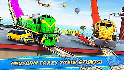 Mega Ramp Train Stunt Games: Free Train Games 2021 - Career Mode Level 10